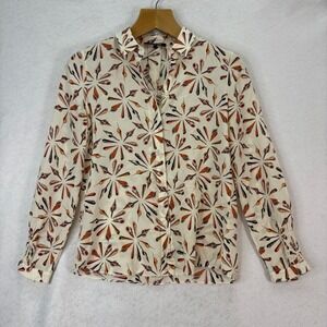 Kobi Halperin Womens XS Silk Seashell Print Button Down Blouse Nautical Designer